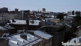 Вбивает знания по предмету в свою подругу хуем через задницу